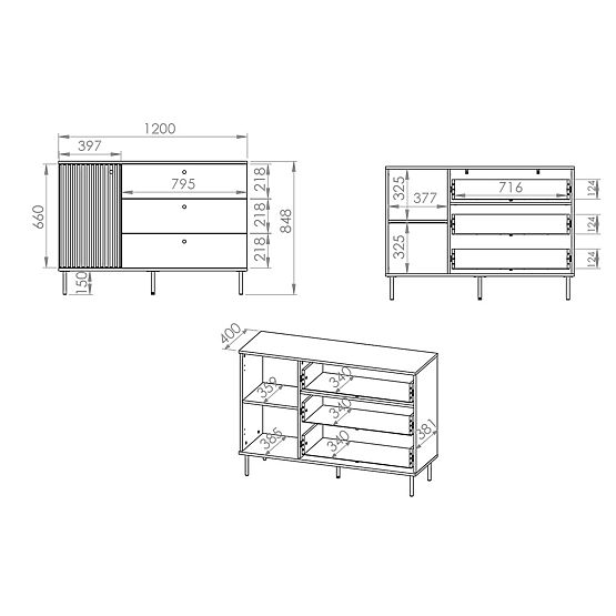 Cassettiera più piccola Sophie - beige