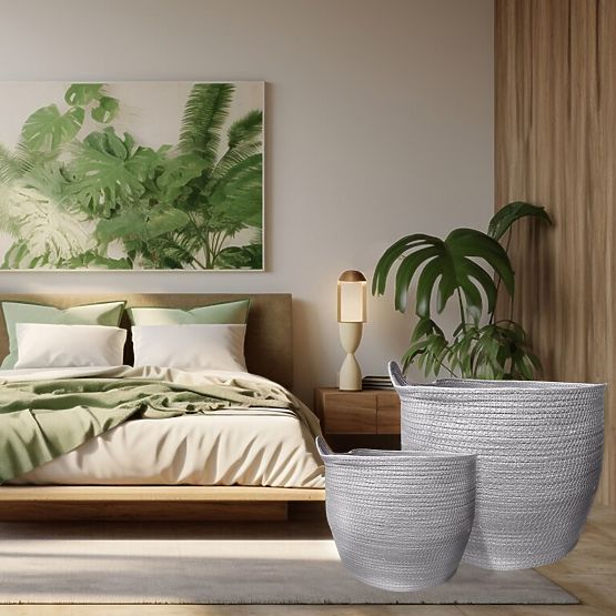 Cesti BOHO naturali - set di 3 pezzi