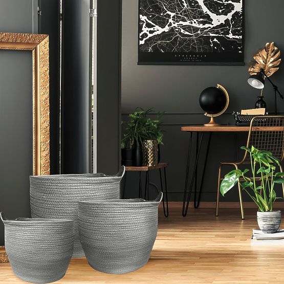 Cesti BOHO naturali - set di 3 pezzi