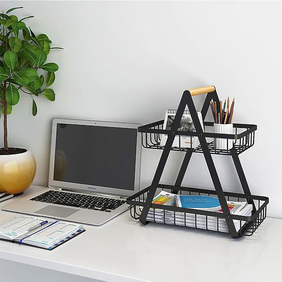 Cestino per frutta PULOS a 2 livelli nero