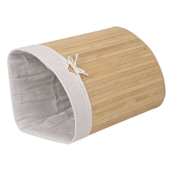 Cesto angolare in bambù con coperchio naturale 60L