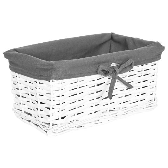Cesto di vimini 30x20x15 cm - bianco-grigio