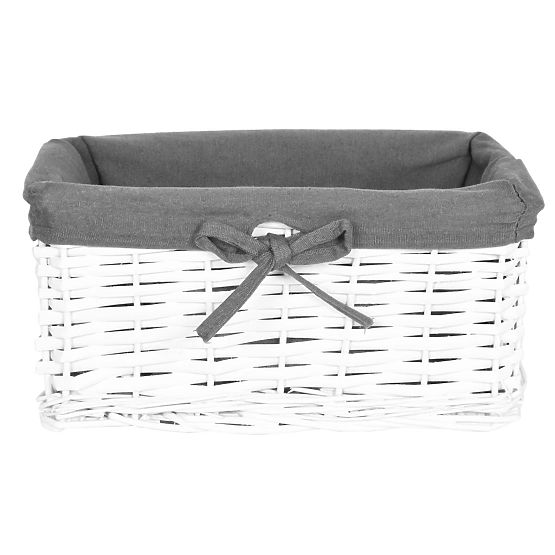 Cesto di vimini 30x20x15 cm - bianco-grigio