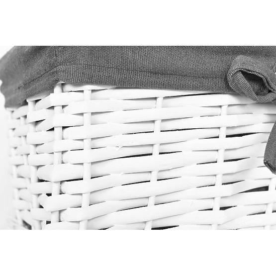 Cesto di vimini 30x20x15 cm - bianco-grigio