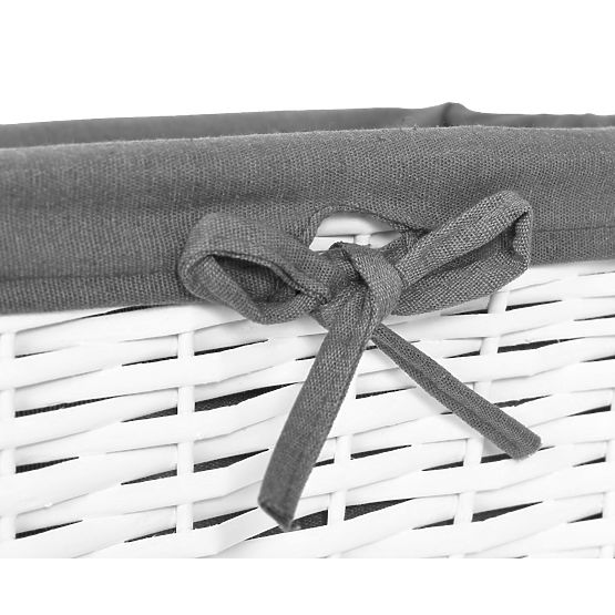 Cesto di vimini 30x20x15 cm - bianco-grigio