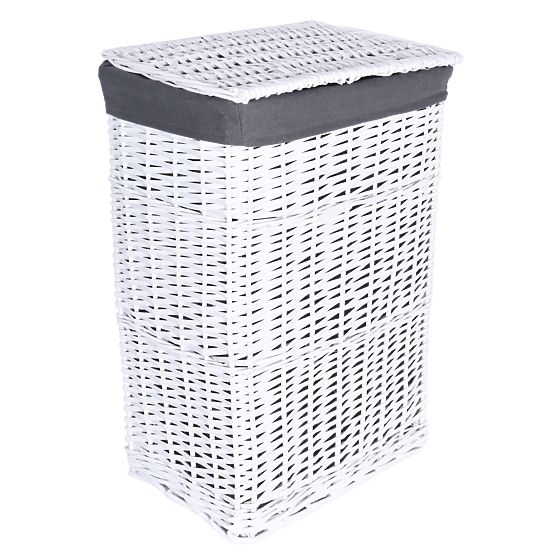 Cesto di vimini 48x36x66 cm - 114L - bianco-grigio