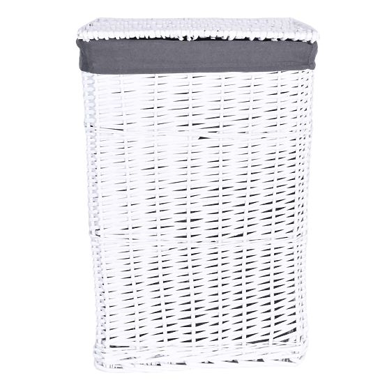 Cesto di vimini 48x36x66 cm - 114L - bianco-grigio