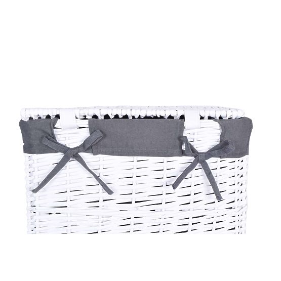 Cesto di vimini 48x36x66 cm - 114L - bianco-grigio