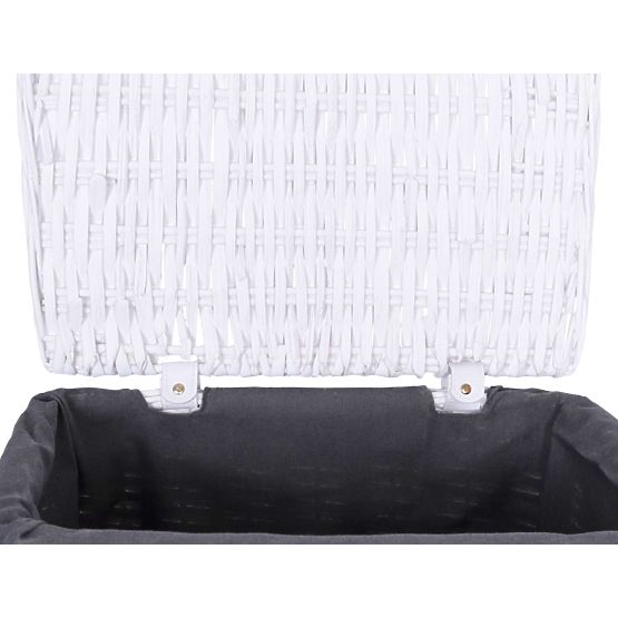 Cesto di vimini 48x36x66 cm - 114L - bianco-grigio
