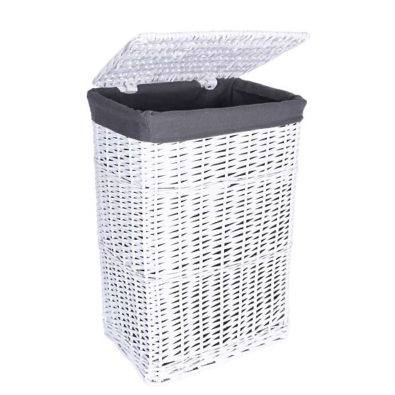 Cesto di vimini 48x36x66 cm - 114L - bianco-grigio