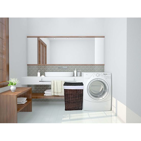 Cesto di vimini marrone 114 L