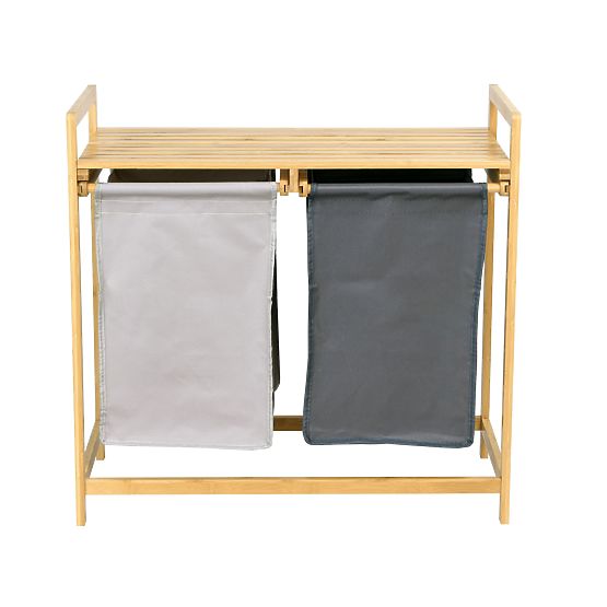 Cesto in bambù per biancheria o giocattoli HANOI 2 scomparti DUO COLORE