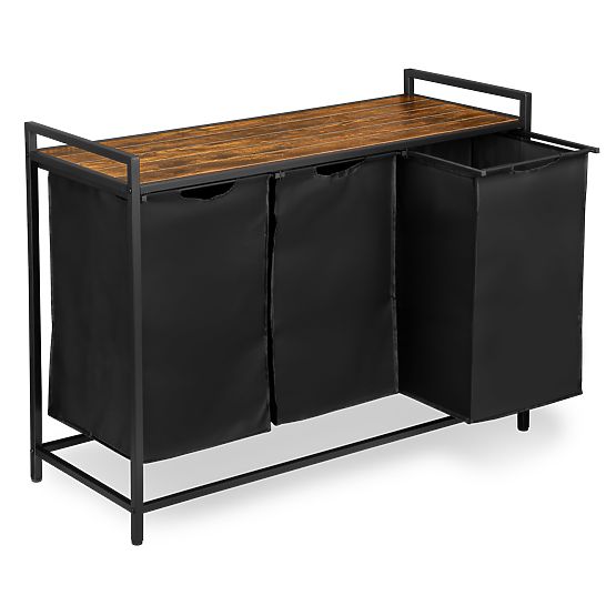 Cesto per biancheria con scaffale 3 scomparti ARTUS