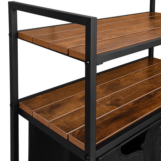 Cesto per biancheria con scaffali 2 scomparti MIRUN