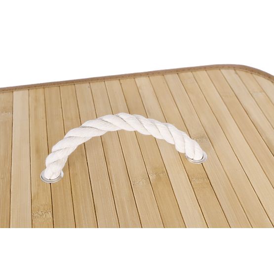 Cesto per biancheria in bambù con 2 scomparti naturale