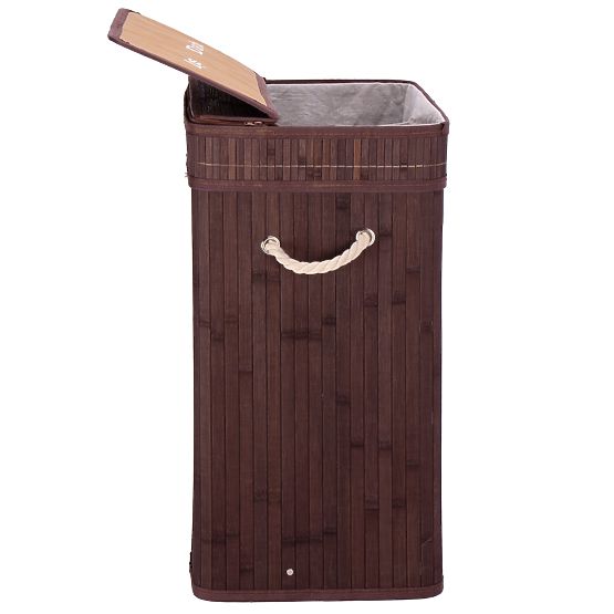 Cesto per biancheria in bambù con coperchio 100L wenge