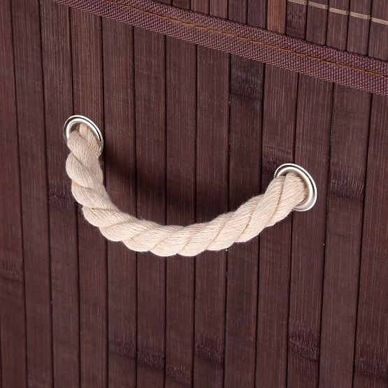 Cesto per biancheria in bambù con coperchio 100L wenge