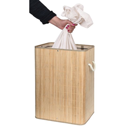 Cesto per biancheria in bambù con coperchio SOREN 80L naturale