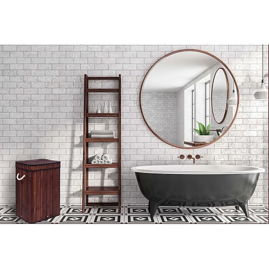 Cesto per biancheria in bambù con coperchio SOREN 80L wenge