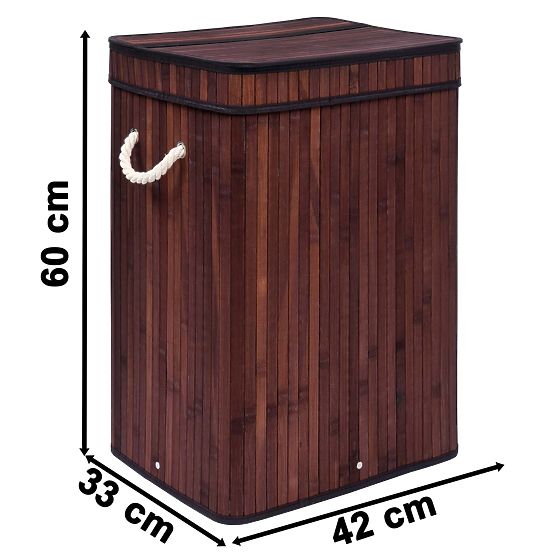 Cesto per biancheria in bambù con coperchio SOREN 80L wenge