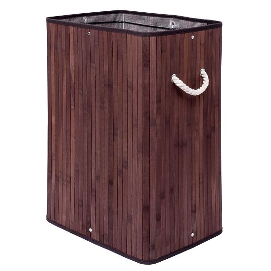 Cesto per biancheria in bambù con coperchio SOREN 80L wenge