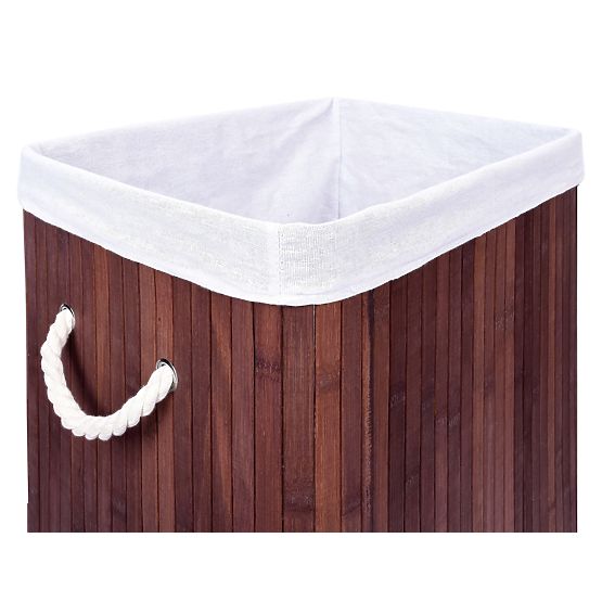 Cesto per biancheria in bambù con coperchio SOREN 80L wenge