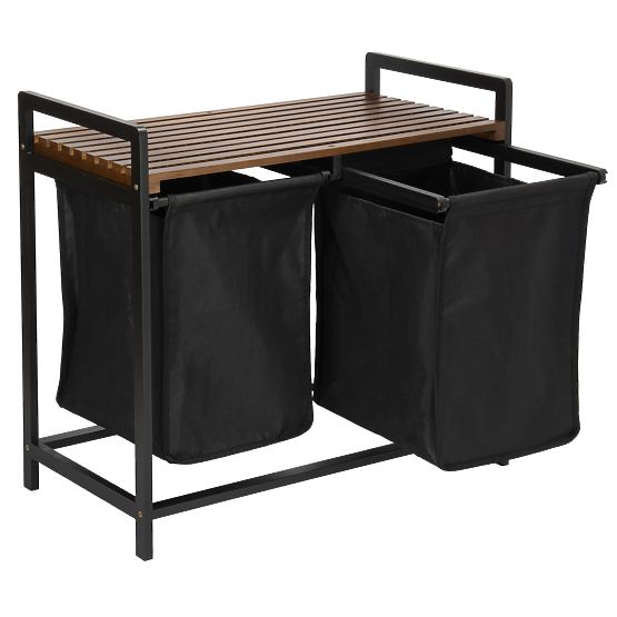 Cesto per biancheria in bambù HANOI BLACK NERO