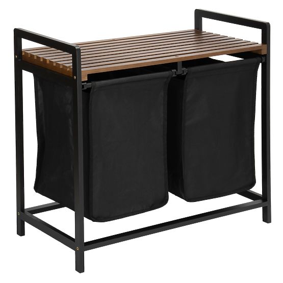 Cesto per biancheria in bambù HANOI BLACK NERO