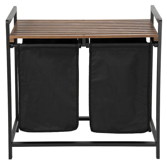 Cesto per biancheria in bambù HANOI BLACK NERO