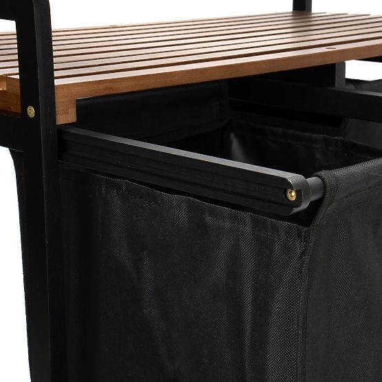 Cesto per biancheria in bambù HANOI BLACK NERO