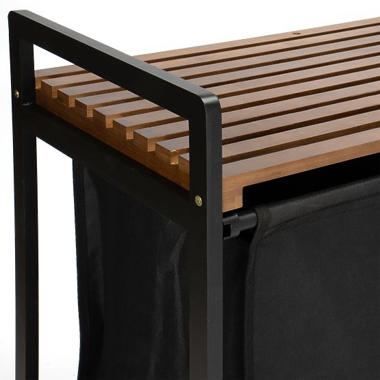 Cesto per biancheria in bambù HANOI BLACK NERO