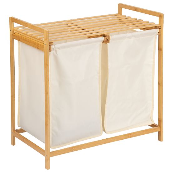 Cesto per biancheria o giocattoli in bambù HANOI 2 scomparti