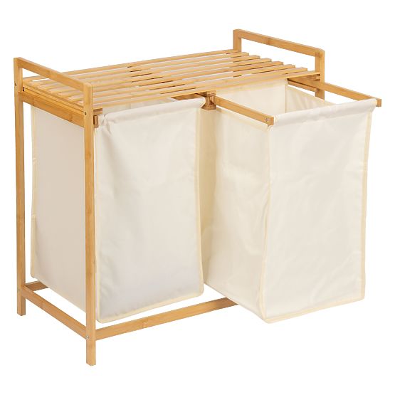 Cesto per biancheria o giocattoli in bambù HANOI 2 scomparti