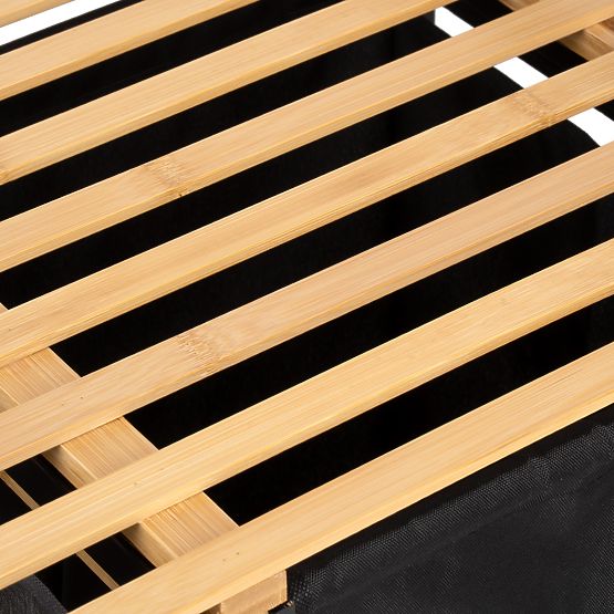 cesto per biancheria o giocattoli in bambù HANOI BLACK 2 scomparti DUO COLORE