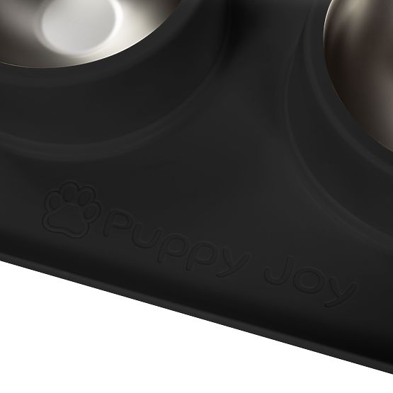 Ciotole in Metallo per Cani o Gatti con Base Antiscivolo Nero PJ-086