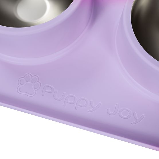 Ciotole in Metallo per Cani o Gatti con Base Antiscivolo Viola PJ-088