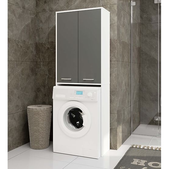 COLONNA BAGNO FIN 180 PER LAVATRICE A DUE ANTE - BIANCO / GRIGIO