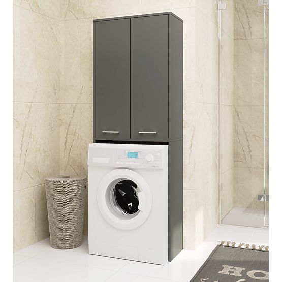 COLONNA BAGNO FIN 180 SOPRA LAVATRICE PIENO 2D - GRIGIO