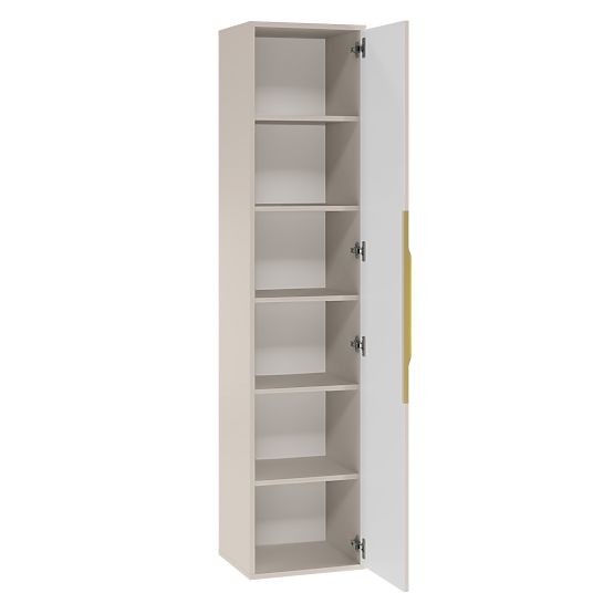 Colonna da bagno Avila, scanalata, maniglia dorata, cashmere