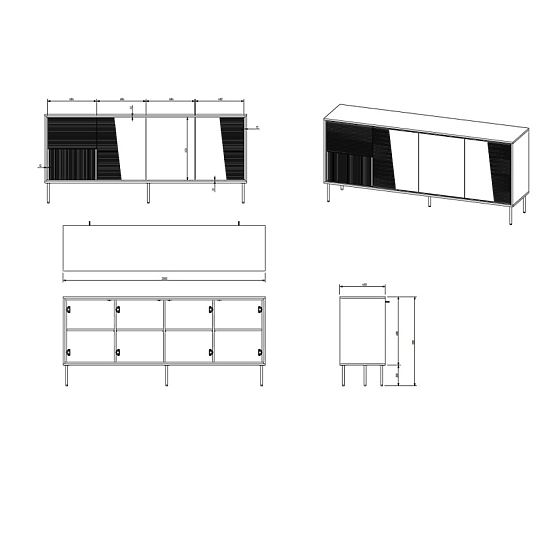 Comò ABI nero opaco/nero opaco