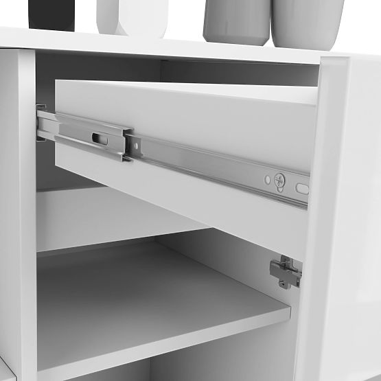 COMÒ B-17 120 cm 1 CASSETTO 1 PORTA PK BIANCO / LUCIDO BIANCO