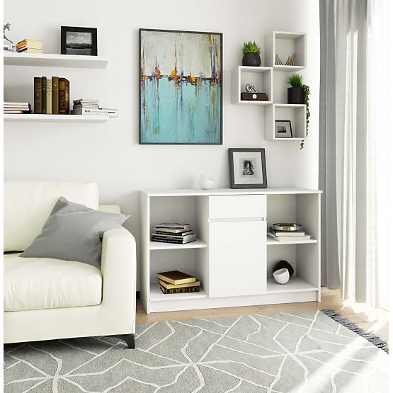 COMÒ B-17 120 cm 1 CASSETTO 1 PORTA PK BIANCO