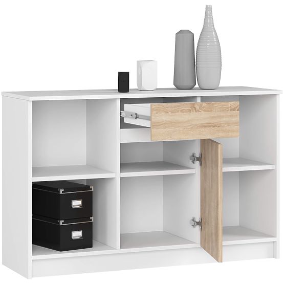 COMÒ B-17 120 cm 1 CASSETTO 1 PORTA PK BIANCO / SONOMA