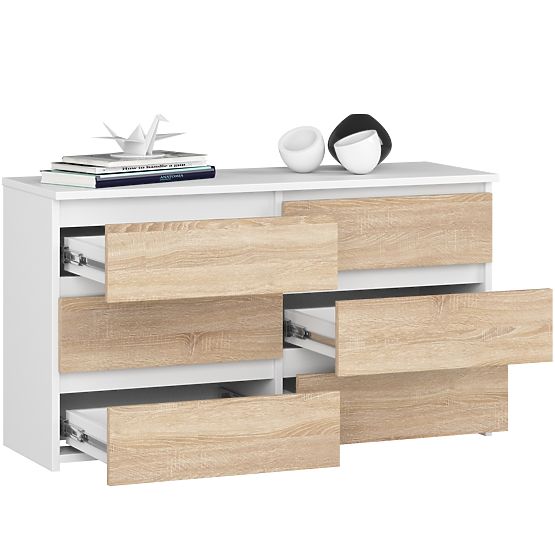 COMÒ CL100 6 CASSETTI BIANCO / ROVERE SONOMA