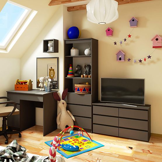 COMÒ CL100 6 CASSETTI GRIGIO