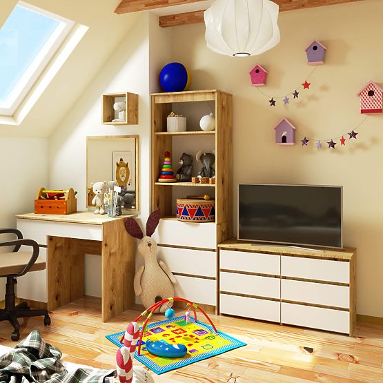 COMÒ CL100 6 CASSETTI PK ROVERE ARTISAN / BIANCO