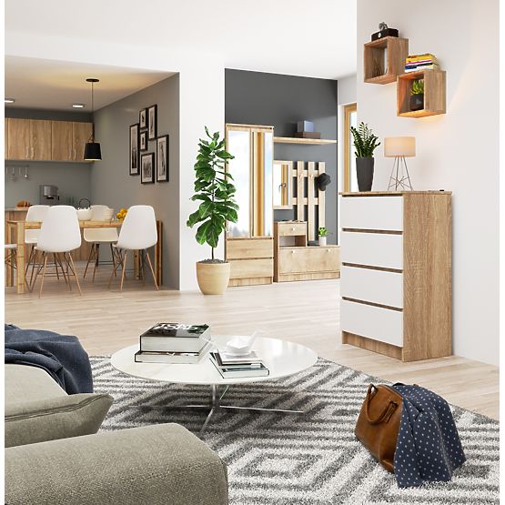 COMÒ K 60 cm 4 CASSETTI PK SONOMA / BIANCO