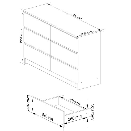 COMÒ K120 6 CASSETTI CLP PK BIANCO LUCIDO