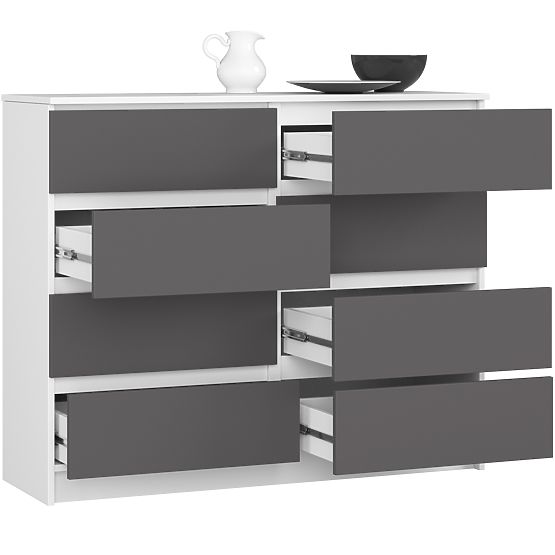 COMÒ K120 8 CASSETTI BIANCO / GRIGIO