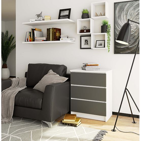 COMÒ K60 3 CASSETTI CLP BIANCO / GRIGIO